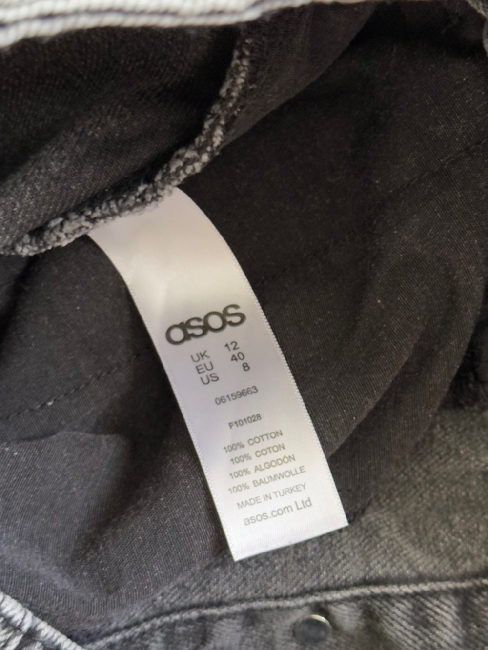 ASOS Grey Button-Front Mini Skirt - Picture 3 of 3